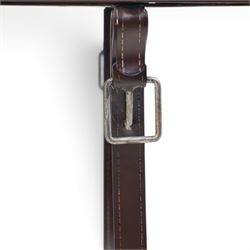 And So To Bed - pair of 'Handel' bedside or lamp tables, faux leather metal supports