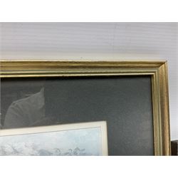 John Bullock (British 20th Century) 'North Yorkshire Beach', Gouache signed title verso, together with 19th Century colour print (2)