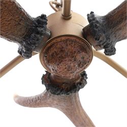 Faux antler chandelier, with three light branches