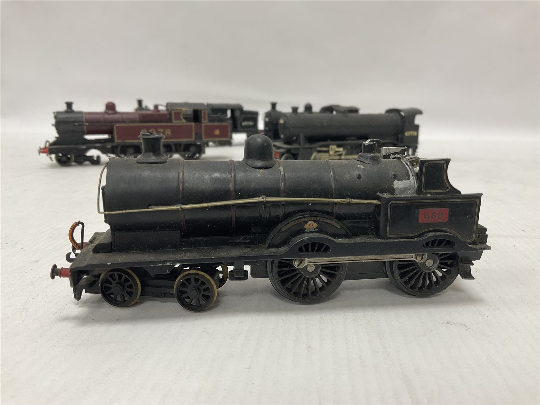 ‘00’ gauge - eight kit built steam locomotives, mostly for restoration comprising LNWR/LMS Whale G Class 0-8-0 no.49078 in BR black; Class J11 (Pom-Pom) 0-6-0 no.64451 in BR black; Class F4 2-4-2T no.67214 in BR black; Precursor Tank Whale ‘Dreadnought’ 4-4-0 no.659 in black; Class O2 2-8-0 no.63936 in BR black; Class A4 4-6-2T no.6978 in LNER crimson; Class C16 4-4-2T no.67489 in BR black; Class A6 4-6-2T no.69791 in BR black (8) 