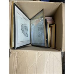 Martin Taylor limited edition colour etching, 19th century engraving of Ashby-de-la-Zouch Castle, John Steven Dews signed print, and a quantity of further prints