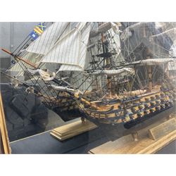 Nauticalia limited edition HMS Victory Trafalgar 200 Edition, in glass case, with certificate, model number 503 of 1805, H50cm, L57cm, D20cm