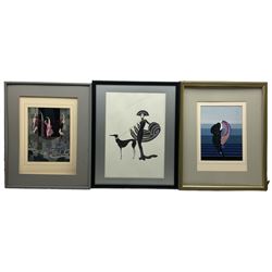 After Romain de Tirtoff Erté (French/Russian 1892-1990): 'Beauty and the Beast' 'The Chaste Susanna' and 'Symphony in Black', three colour prints max 42cm x 29cm (3)