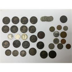 Great British and World coins, including Queen Elizabeth II pre-decimal coinage, commemorative crowns, small number of pre 1947 silver coins etc