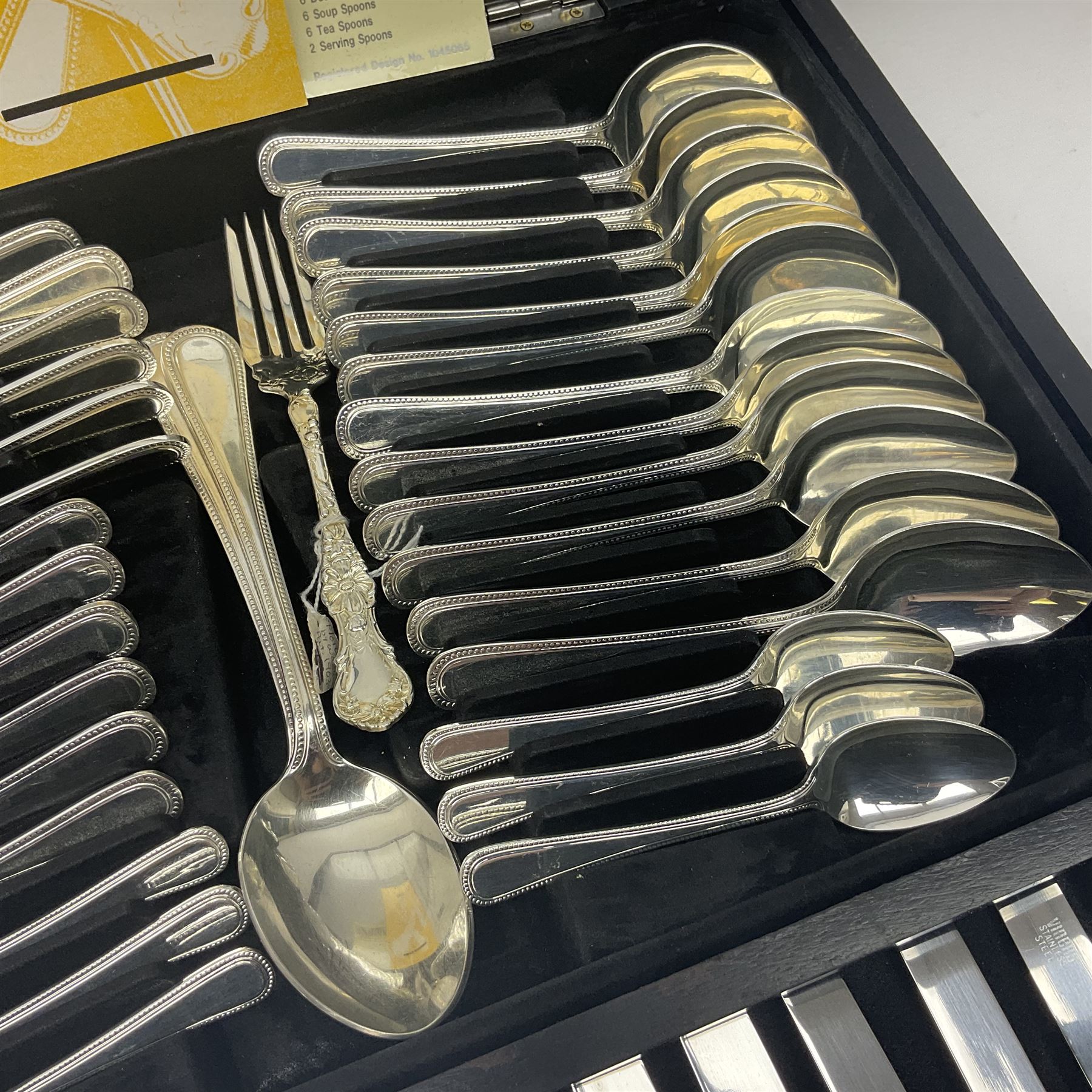 Canteen of stainless steel bead edge cutlery by Viners
