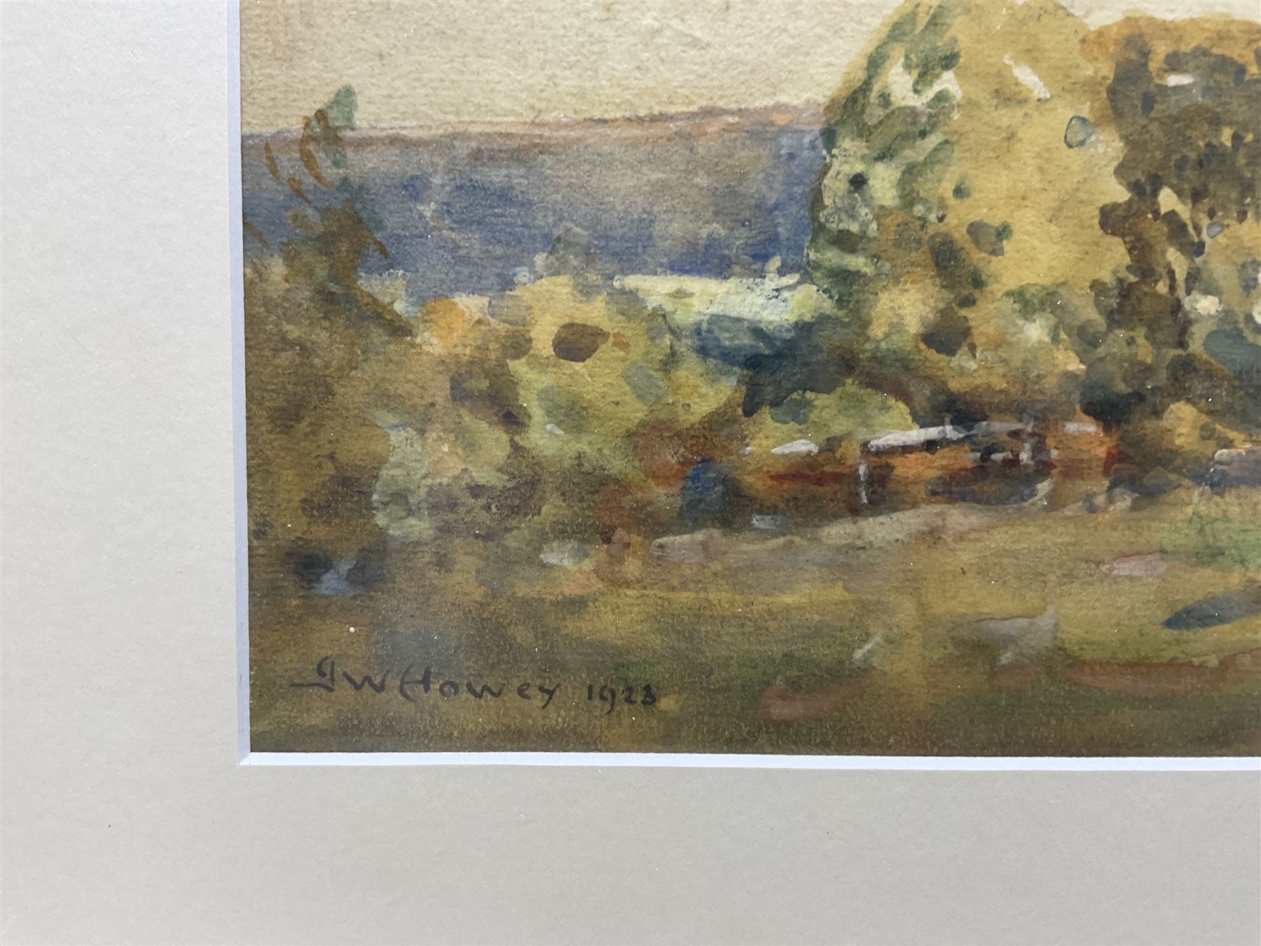 John William Howey (Staithes Group 1873-1938): 'Hambleton Hills - Thirlby', watercolour signed and dated 1923, titled in a later hand verso 26.5cm x 36cm