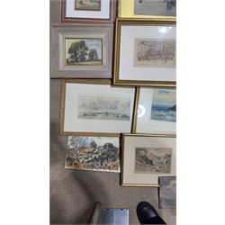 Collection of mostly watercolours, variously signed, artists to include Tom Anderton, Walter Henry Sweet, James Robertson Miller, Percy Hipkiss, J B Donaldson, Phil Smith and others indistinctly signed, contents in one box 