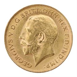 King George V 1911 gold half sovereign coin