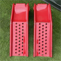 Pair of vintage metal car ramps stamped CR-78 painted in red - THIS LOT IS TO BE COLLECTED BY APPOINTMENT FROM DUGGLEBY STORAGE, GREAT HILL, EASTFIELD, SCARBOROUGH, YO11 3TX