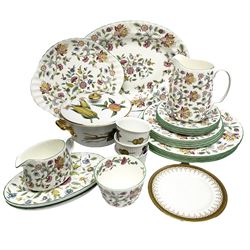 Minton Haddon Hall patterned tea and dinner wares, to include  serving platter, cake plate, two jugs, dinner plates etc together with other ceramics