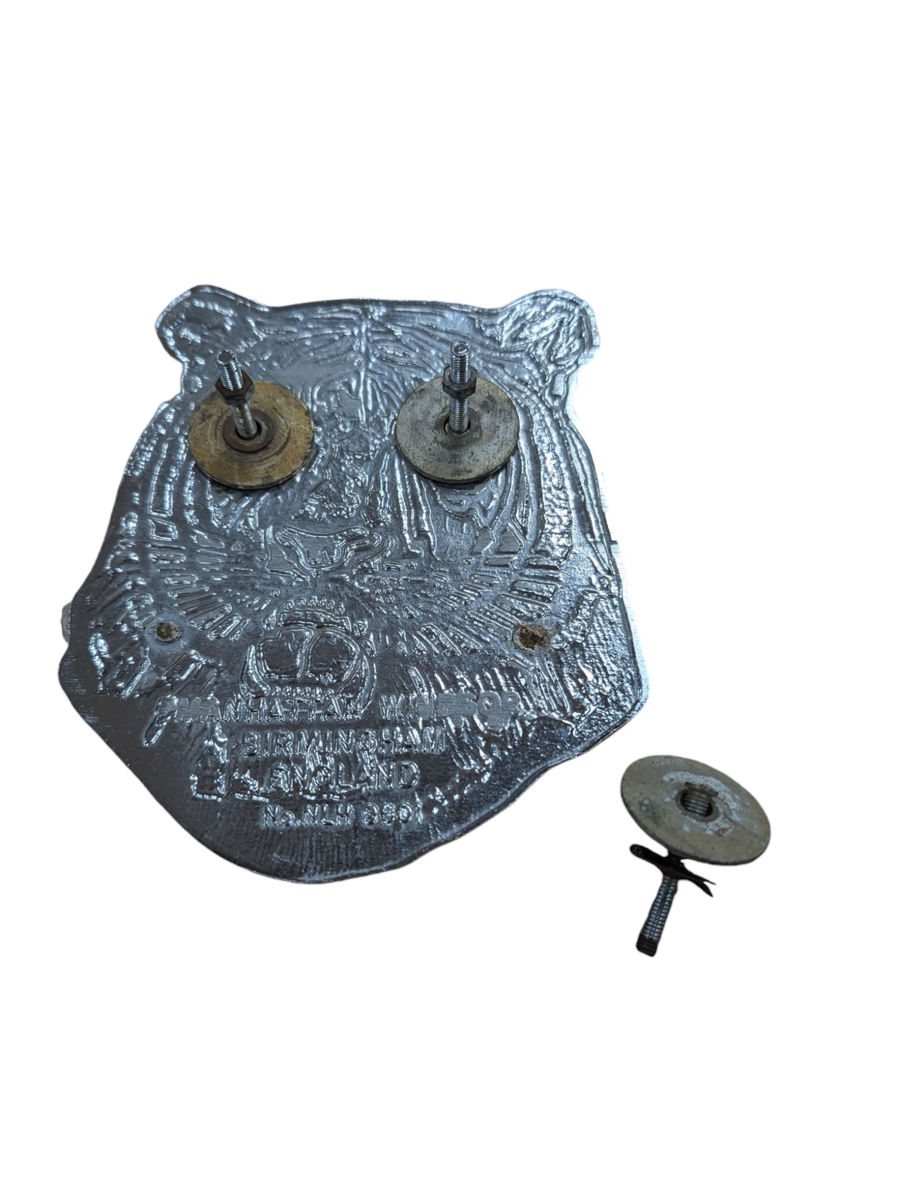 1980's enamel and chrome vehicle badge for Layland Tiger bus/coach, made by Manhattan Windsor