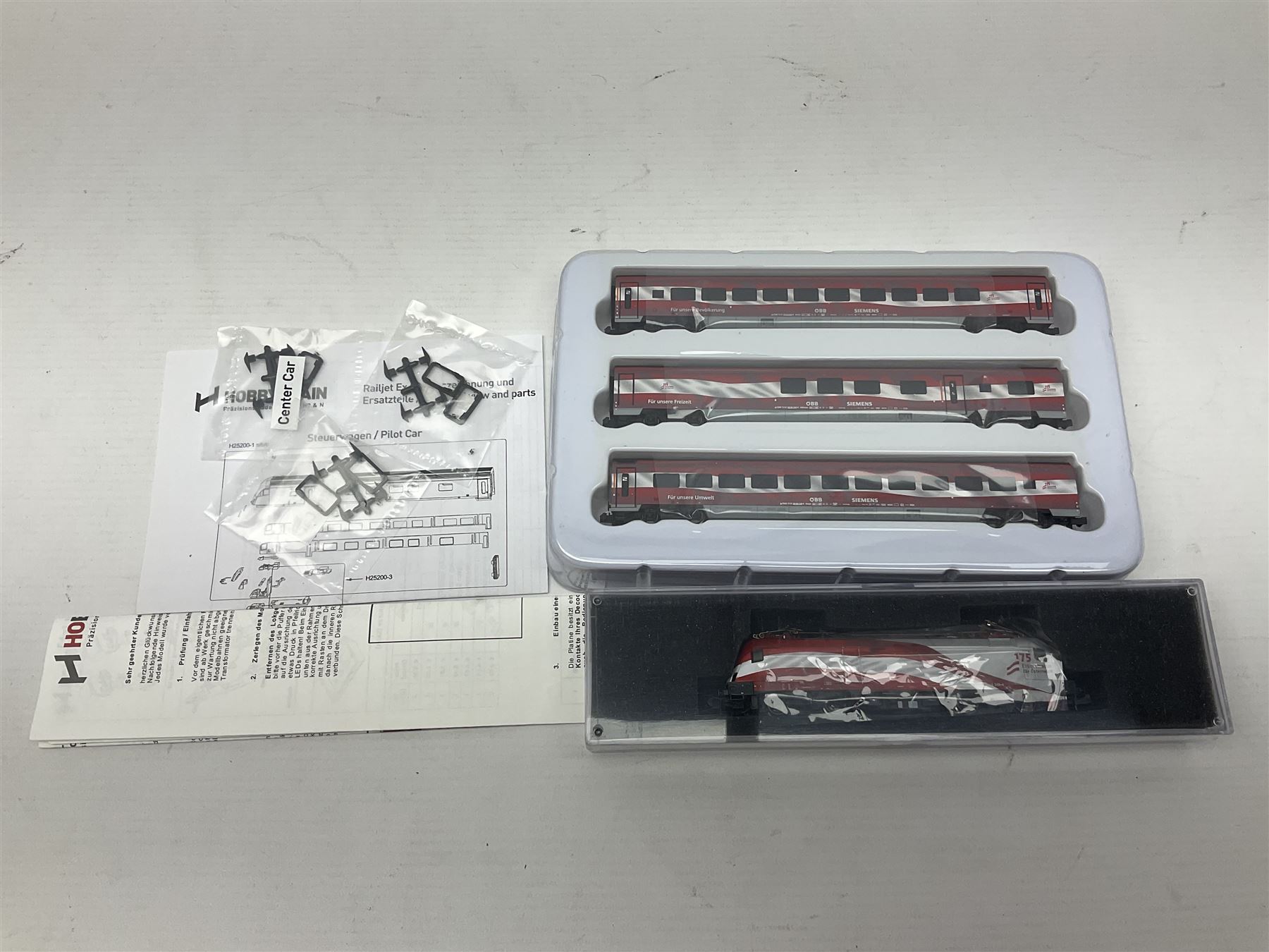 Hobbytrain 'N' gauge - OBB Railjet 175 Jahre Edition 4-tlg. mit BR1116 four car set; boxed