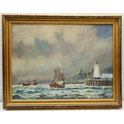James Lishman after Jack Rigg (British 1927-): 'Out of Scarborough', oil on canvas signed, titled verso 45cm x 60cm