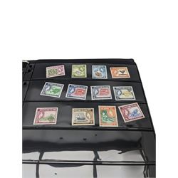 Mostly King George VI and Queen Elizabeth II Commonwealth or Empire stamps, including QEII British Solomon Islands, Pitcairn Islands, Seychelles, Sierra Leone, Mauritius, Guernsey etc, KGVI Turks and Caicos Islands, Falkland Islands Dependencies etc, mixture of mint and used values with some higher values