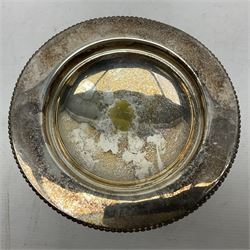 Silver plated centrepiece, with a triform base formed as three Hippocampus with beaded detail, numbered 3682 to the base, H18cm 