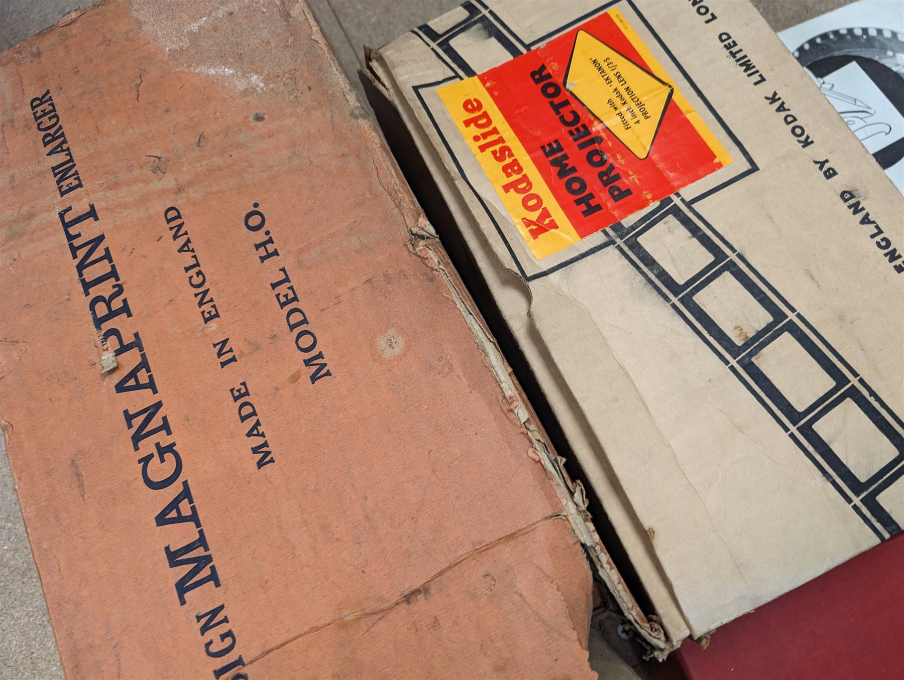 Zeiss Ikon projector, serial no W15914, together with a Midget-Magnaprint Enlarger, model HO, in original box a Toei 8 Talkie cine projector, Kodaslide Home Projector, etc