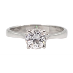 18ct white gold single stone cubic zirconia ring, stamped 750
