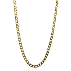  14ct gold flattened curb link necklace, stamped 585, approx 23.2gm  