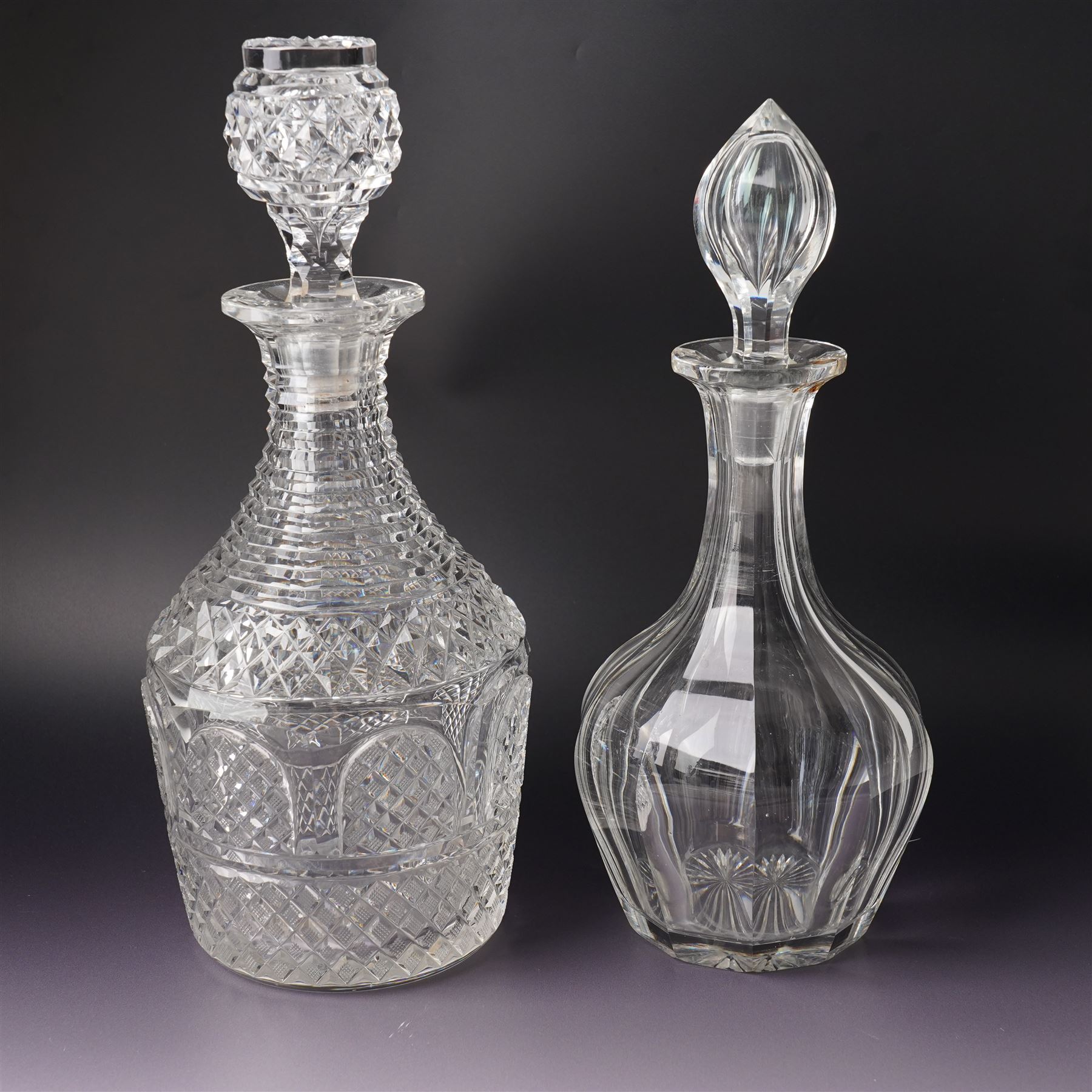 *Set of seven cut glass decanters, max H33cm (7)From the Kirkham Hall Attic & Cellar Collection, sold without reserve