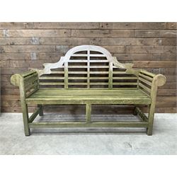 Solid teak Lutyens design garden bench
