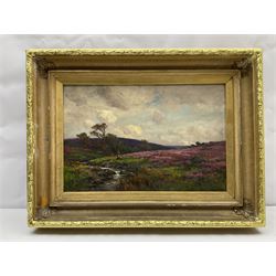 Sidney Valentine Gardner (Staithes Group 1869-1957): North Yorkshire Moorland Stream, oil on canvas signed 34cm x 52cm