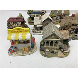 Eighteen Lilliput Lanes, including The Penny Farthing, The Pigsty, Borrowdale School, Fairy Cake Tearoom, An Apple a Day,Ladybird Cottage etc, all with original boxes 