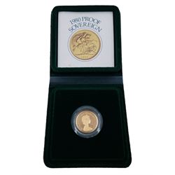 Queen Elizabeth II 1980 gold proof full sovereign coin, cased with certificate