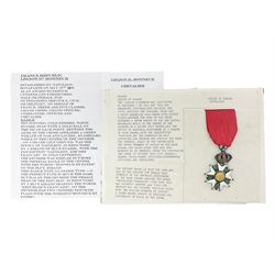 French 2nd Empire Legion of Honour (Legion d'Honneur) Chevaliers enamelled medal with ribbon