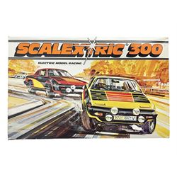 Scalextric - Set 300 with TR7 rally cars, controllers, power unit, track and paperwork; boxed