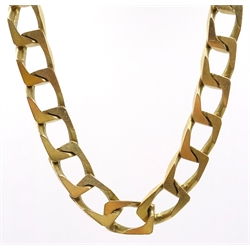  9ct gold flattened link chain necklace hallmarked 78gm  