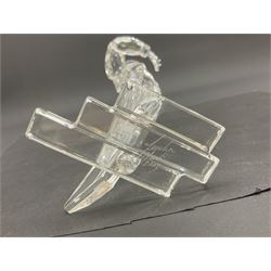 Three Swarovski figures, comprising flamenco dancer, female dancer with certificate and ballerina, tallest H21cm  