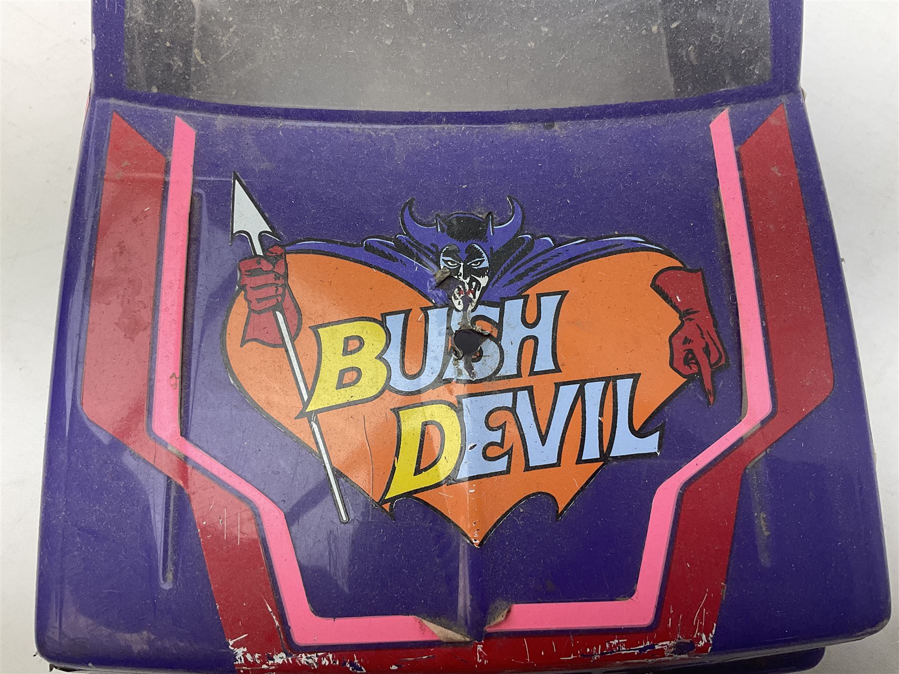 Tamiya ' Bush Devil ' radio controlled truck, with original box, with radio gear and acoms transmitter, and a few accessories, untested