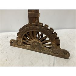 Iron lever, possibly railway related, H48cm