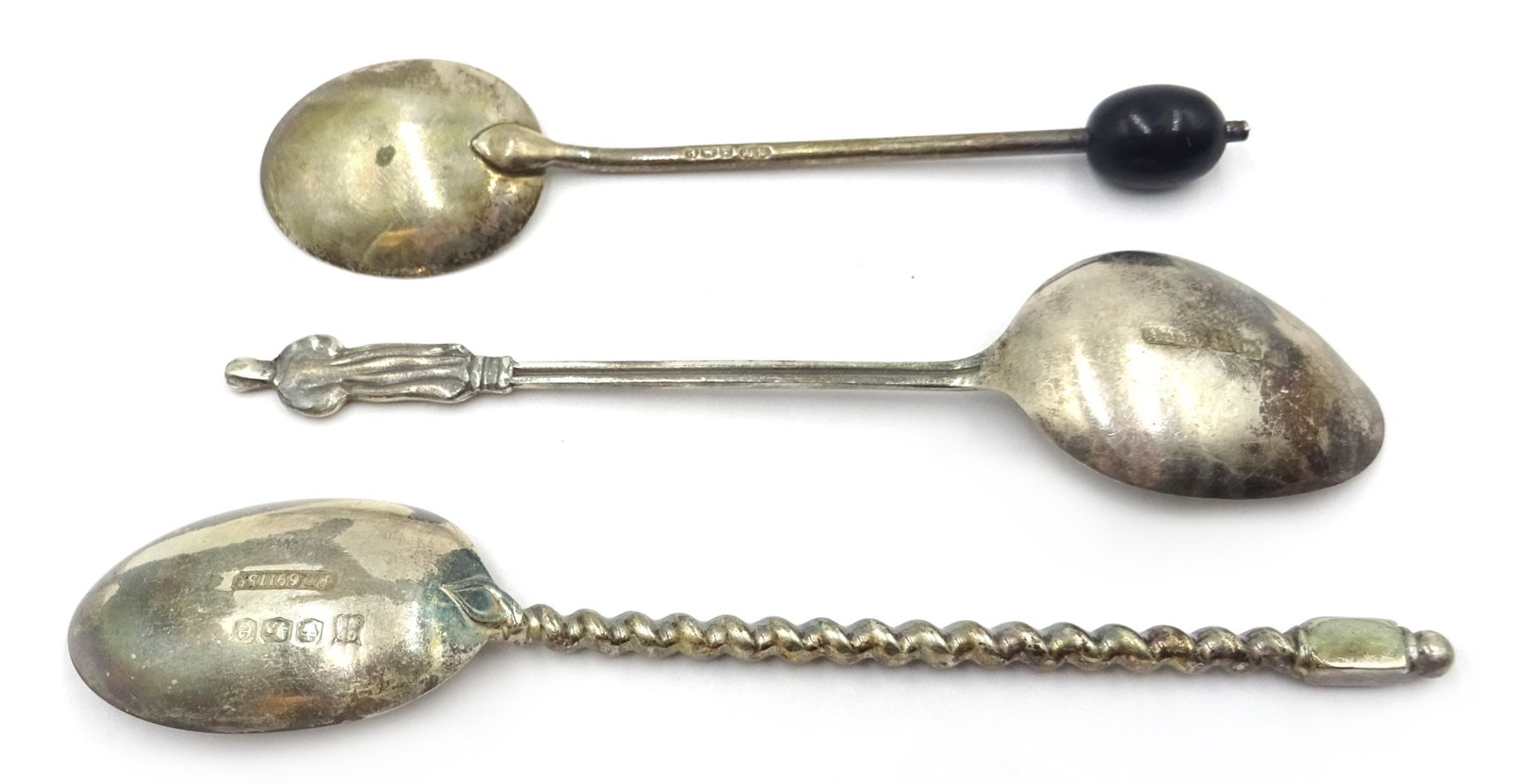 Eight silver teaspoons, twisted handle by Cooper Brothers & Sons Ltd