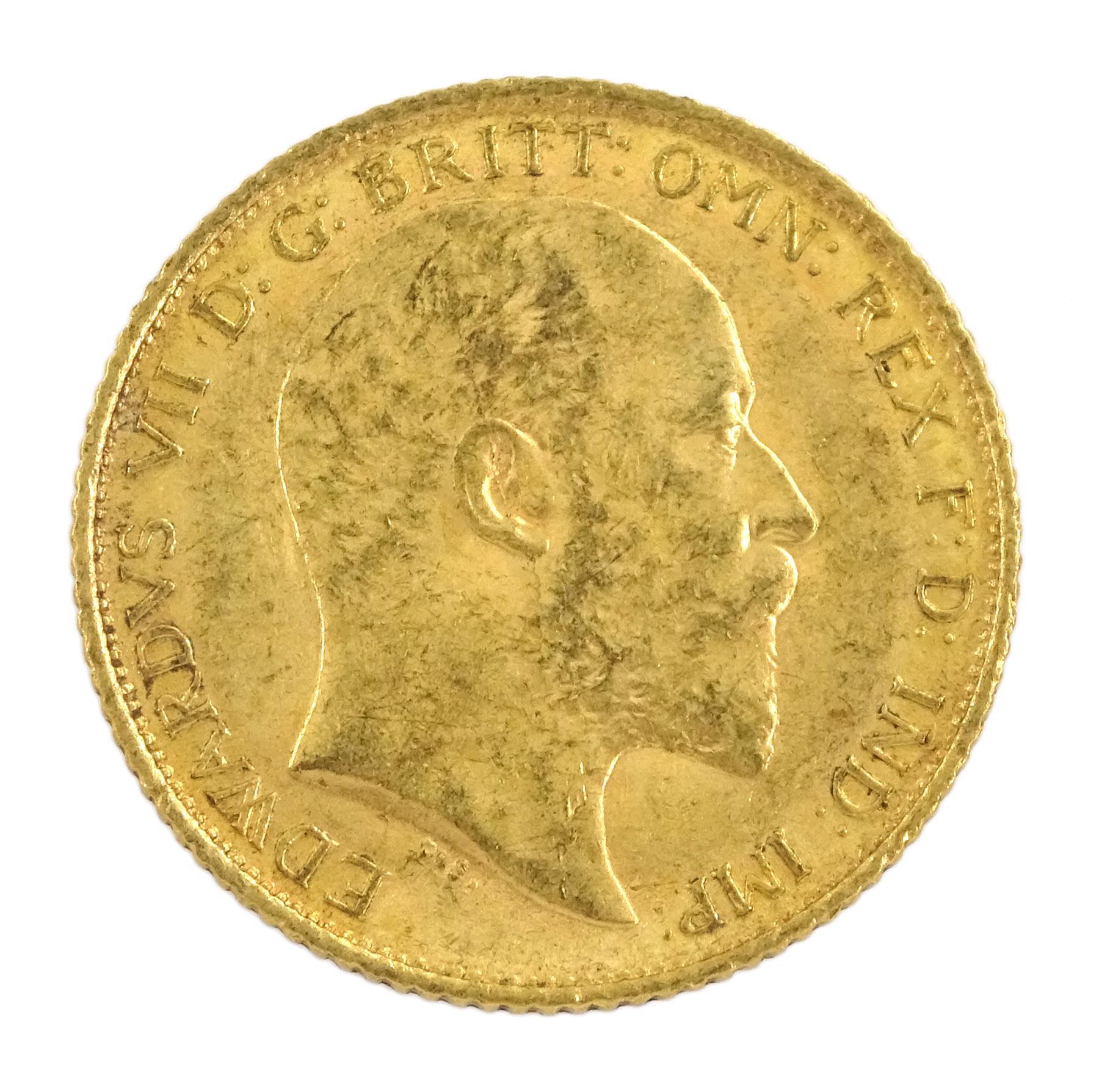 King Edward VII 1907 gold half sovereign coin, Sydney mint