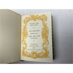 Twenty one volumes of Charles Dickens,  by The Home Library Book company, together with The Readers Digest bedside book of the art of living 