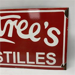Rowntree's enamel advertising sign, 'Rowntree's Pastilles' white writing on a red ground, H30cm, L92cm