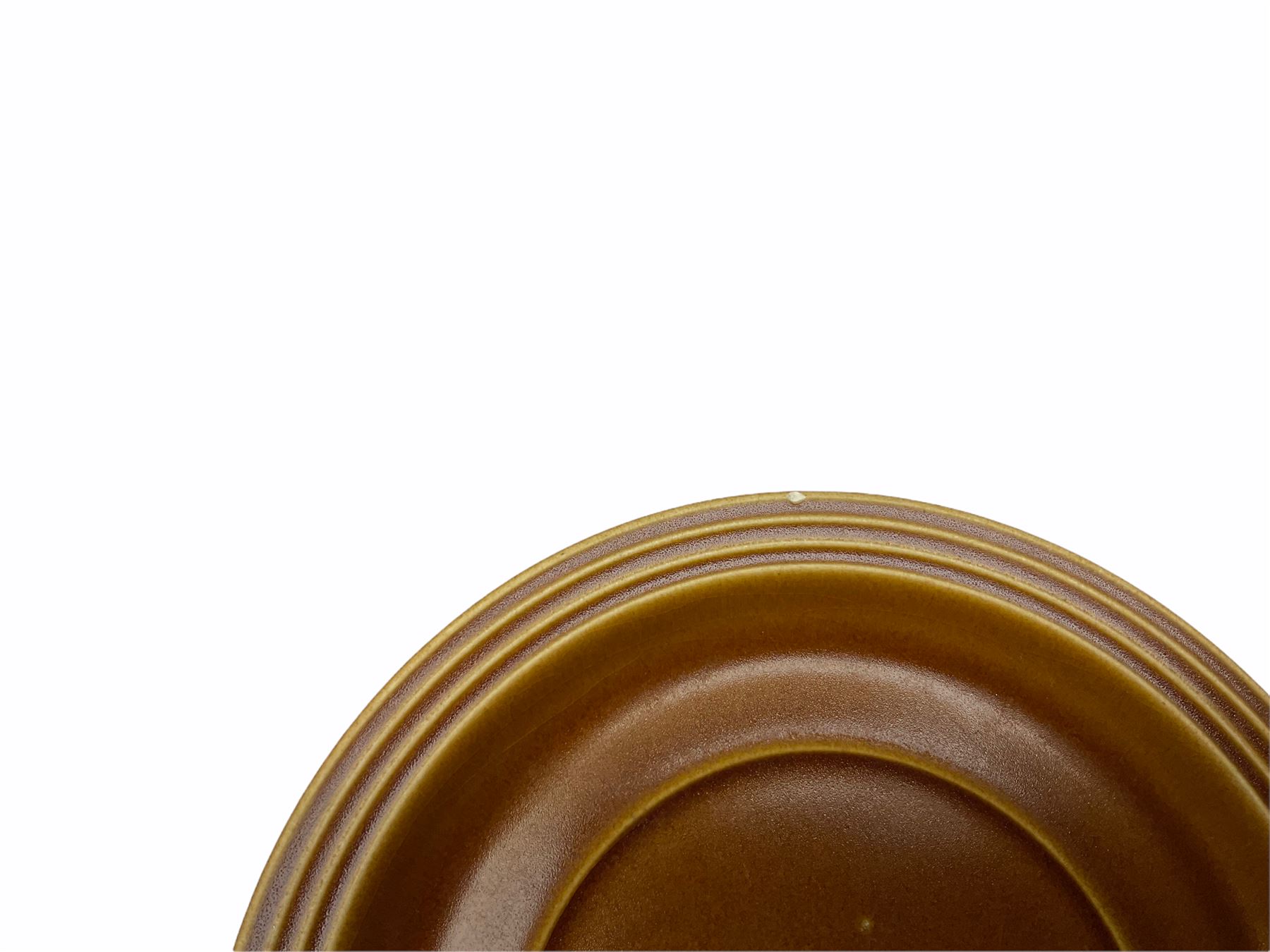 Hornsea Pottery Saffron pattern dinner and tea ware, comprising two lidded vegetable dishes, oval platter, nine dinner plates, six side plates, seven tea plates, covered tea caddy, covered coffee caddy, coffee pot, large jug, small jug, eight cups and seven saucers (45).  