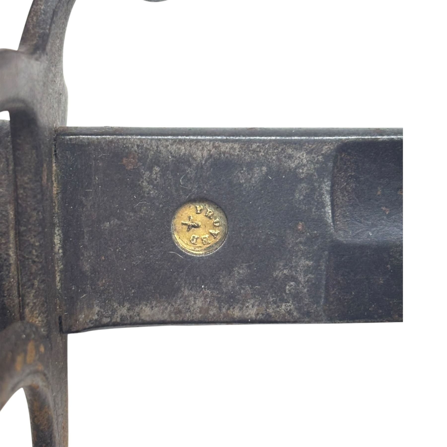 Victorian officer's sword by Landon & Morland Burlington St, London, with 82cm steel blade, wirebound fishskin grip, chequered backstrap and stepped domed pommel, overall L96cm