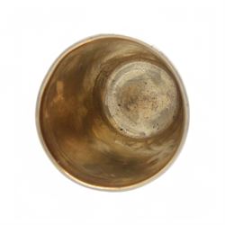 Early 20th century French silver wine tasting beaker, slightly tapered form with gilt interior, the body decorated with engraved monogram and engine turned pattern with makers mark for Emile Puiforcat, H6cm