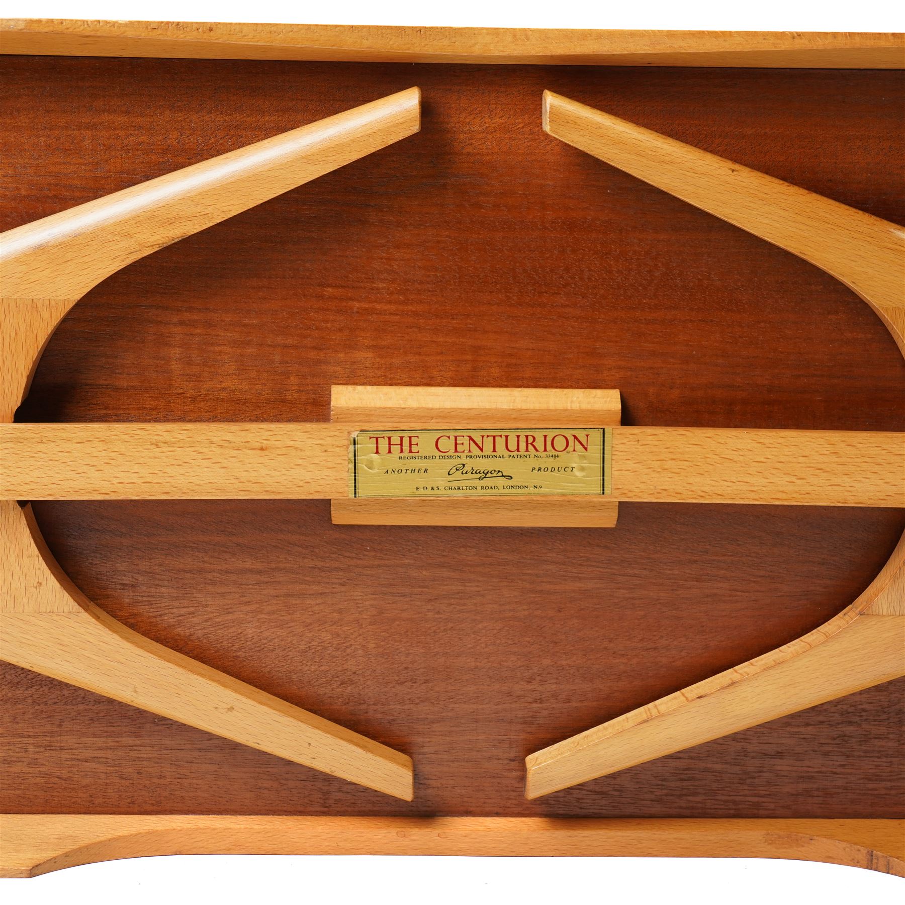 'The Centurion' bentwood lap tray by Paragon of London, W59cm
