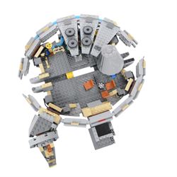 Collection of partially built Lego Star Wars models, including Motorized Walking AT-AT no. 10178, Hyena Droid Bomber no.8016, Emperor Palpatines Shuttle no. 8096, Jabbas Palace no. 4480 and Millennium Falcon no. 4504, etc together with a quantity of Lego Star Wars minifigures, loose parts and instruction booklets for Lego Star Wars sets