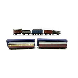 Hornby Dublo - D22 Corridor Coach B.R. First/2nd (M.R.); two D11 Corridor Coaches B.R. First/3rd (E.R.) and B.R. Brake/3rd (E.R.); and D2 Mineral Wagon; all boxed; eight goods wagons; and LNER Tender; all unboxed (13)