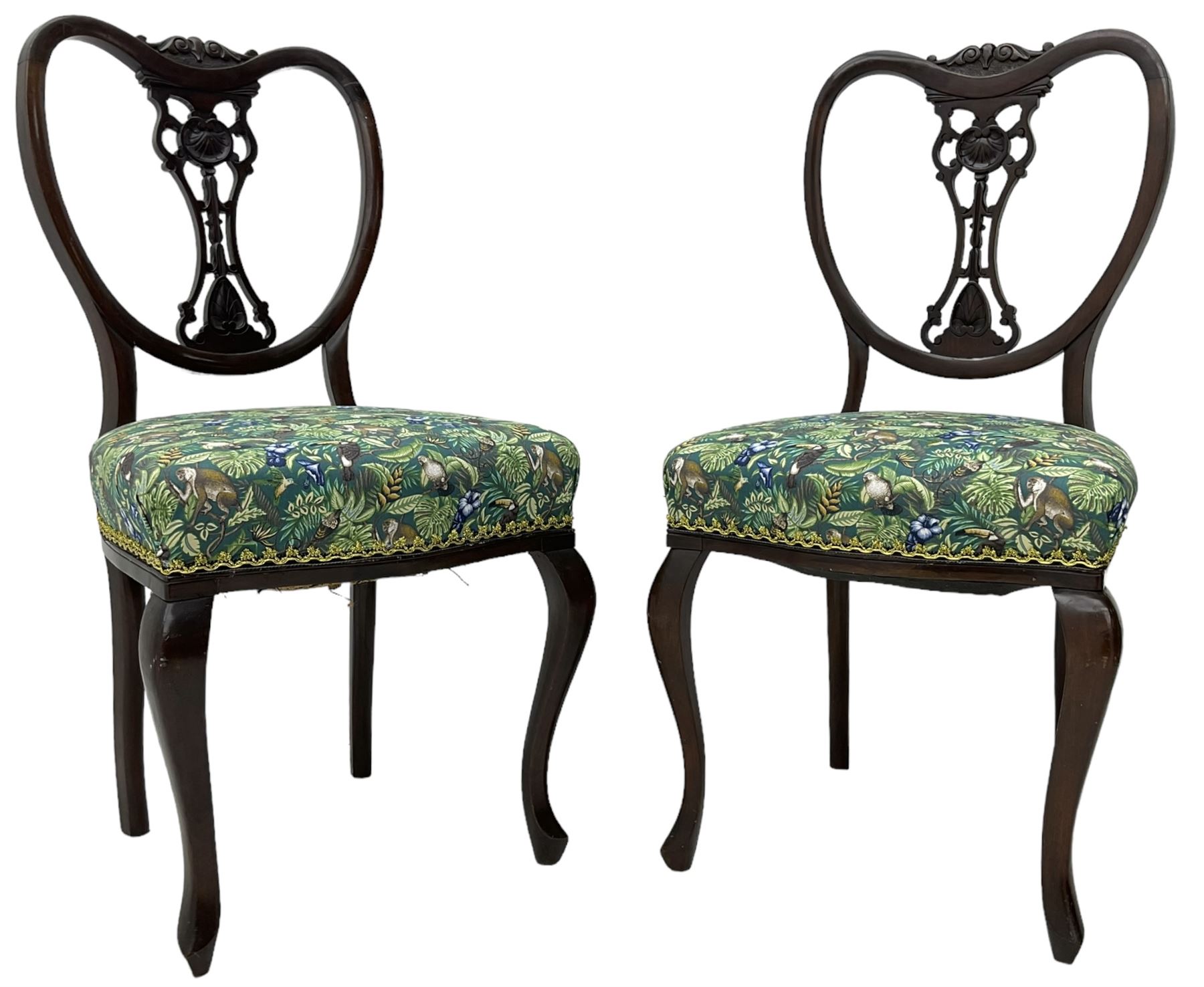 Set of five white painted wicker chairs; together with two late Victorian chairs  