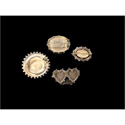 Victorian silver brooches, including one engraved with York Minster and a Mizpah brooch