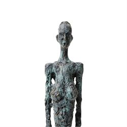 After Alberto Giacometti (Swiss 1901-1966): Femme Venise bronze upon a stepped marble base, overall H49cm
