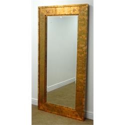  Large copper finish bevel edge mirror, W180cm, H91cm  