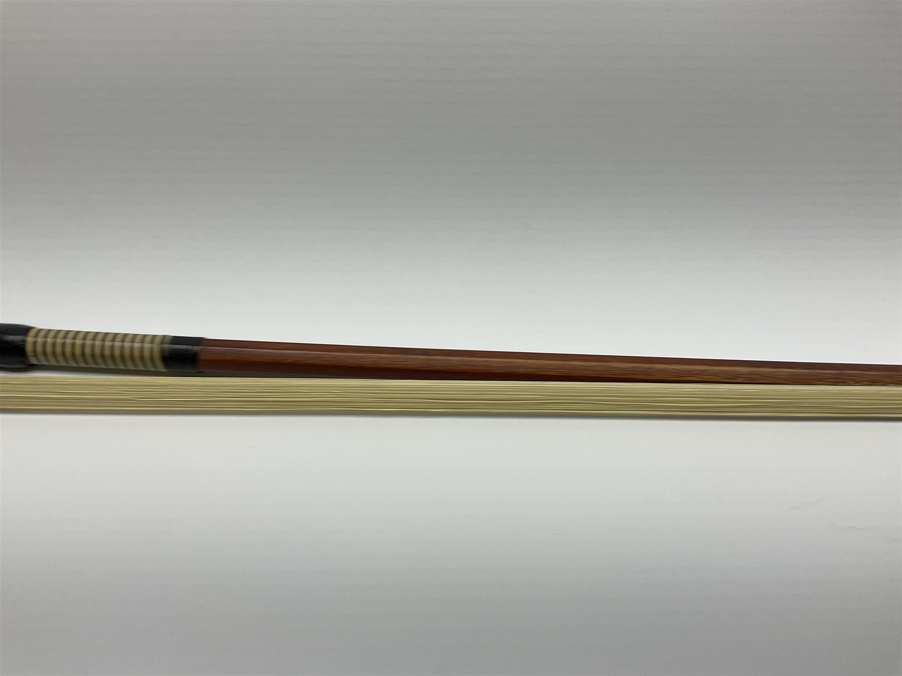 Alfred Knoll silver mounted two-star pernambuco violin bow L74.5cm