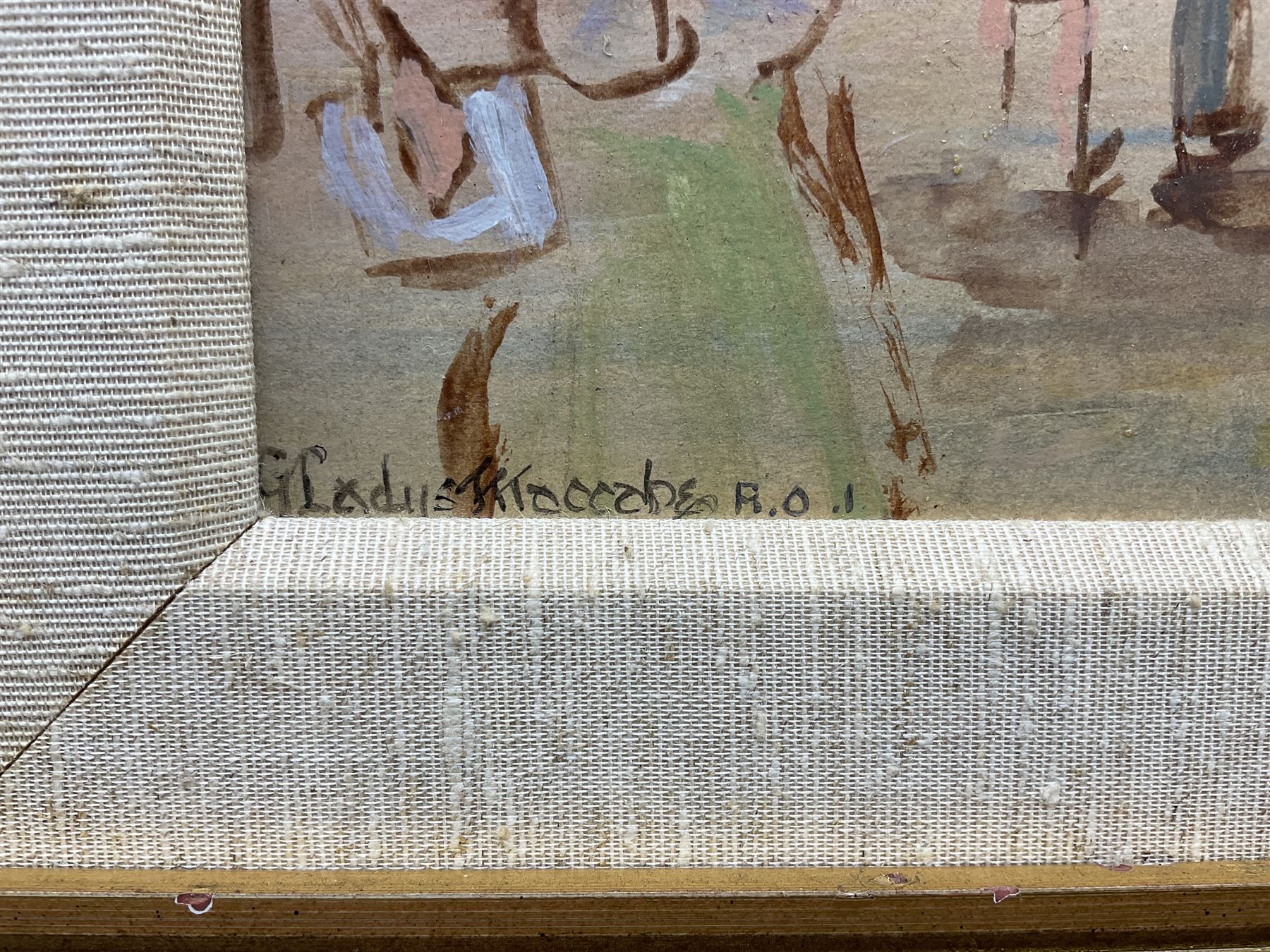 Gladys Maccabe MBE ROI (Northern Irish 1918-2018): Phoenix Park Racecourse - Dublin, gouache and wash signed 21cm x 36cm