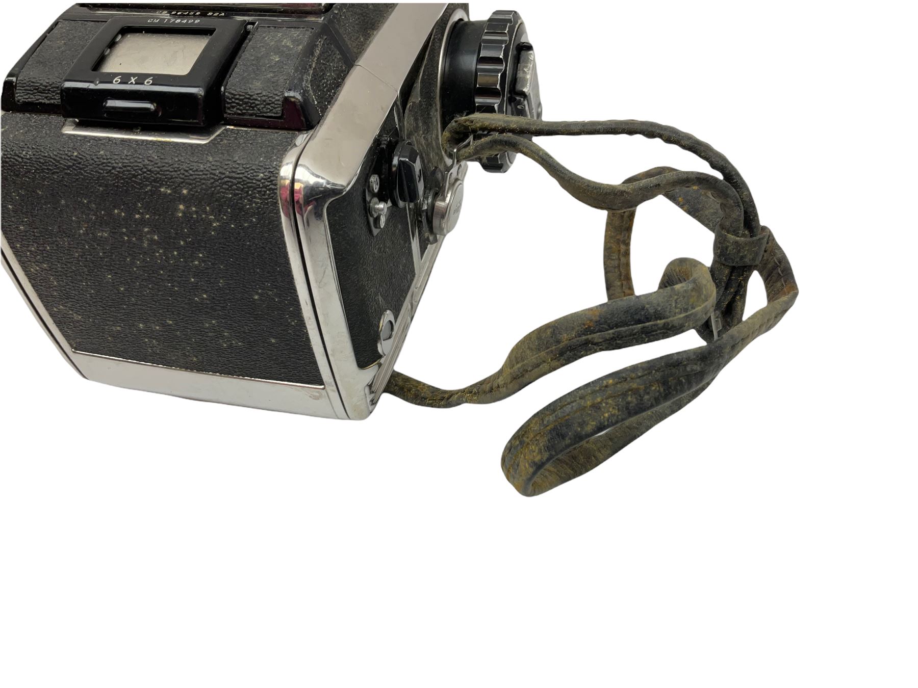 Zenza Bronica S2A medium format camera body, with Nikkor-P '1:2.8 f-75mm' lens, Zenza Bronica Zenzanon MC '1:3.5 f-150mm lens, Zenza Bronica Tele-Converter-E 2x, and two additional film cases. in a Billingham camera bag